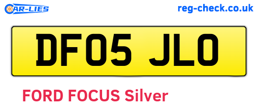 DF05JLO are the vehicle registration plates.