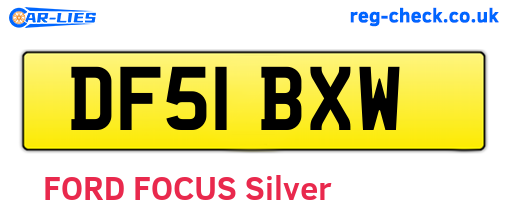DF51BXW are the vehicle registration plates.