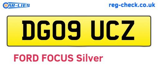 DG09UCZ are the vehicle registration plates.