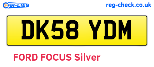 DK58YDM are the vehicle registration plates.