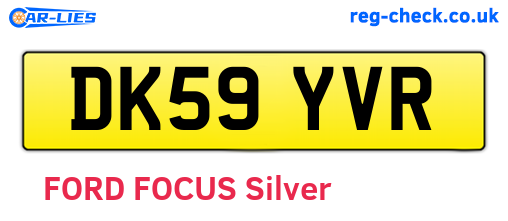 DK59YVR are the vehicle registration plates.