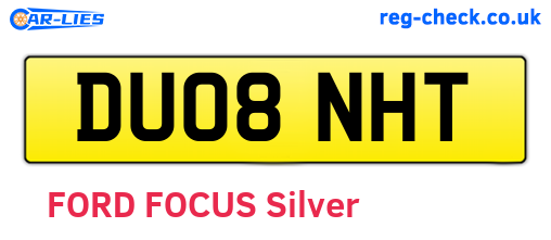 DU08NHT are the vehicle registration plates.