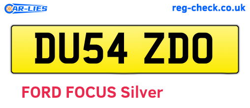 DU54ZDO are the vehicle registration plates.