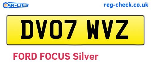 DV07WVZ are the vehicle registration plates.