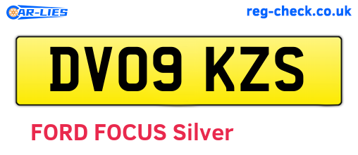 DV09KZS are the vehicle registration plates.