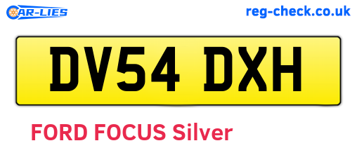 DV54DXH are the vehicle registration plates.