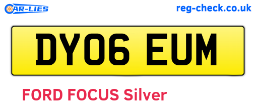 DY06EUM are the vehicle registration plates.