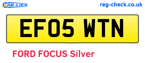 EF05WTN are the vehicle registration plates.