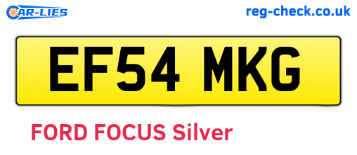 EF54MKG are the vehicle registration plates.
