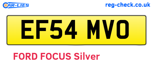 EF54MVO are the vehicle registration plates.