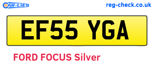 EF55YGA are the vehicle registration plates.