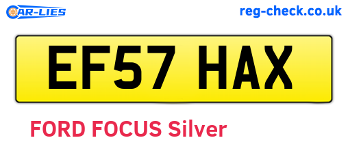 EF57HAX are the vehicle registration plates.