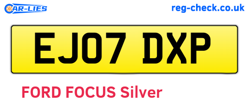 EJ07DXP are the vehicle registration plates.