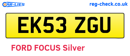 EK53ZGU are the vehicle registration plates.