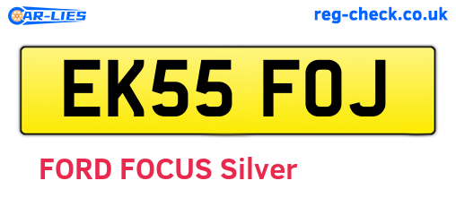 EK55FOJ are the vehicle registration plates.