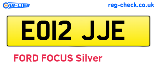 EO12JJE are the vehicle registration plates.