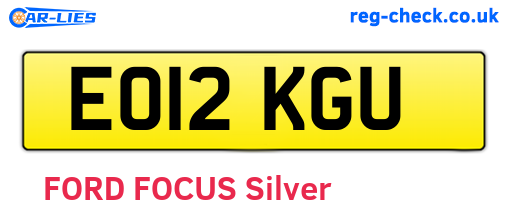 EO12KGU are the vehicle registration plates.