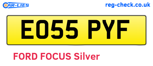 EO55PYF are the vehicle registration plates.