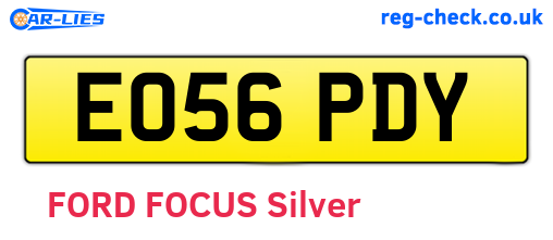 EO56PDY are the vehicle registration plates.