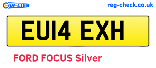 EU14EXH are the vehicle registration plates.