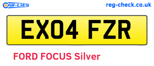 EX04FZR are the vehicle registration plates.