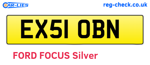 EX51OBN are the vehicle registration plates.