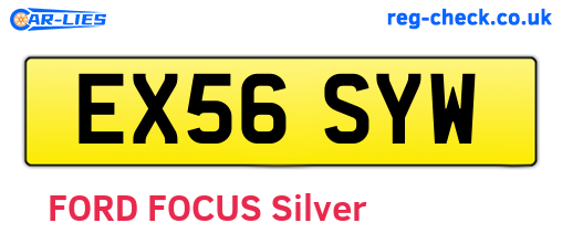 EX56SYW are the vehicle registration plates.