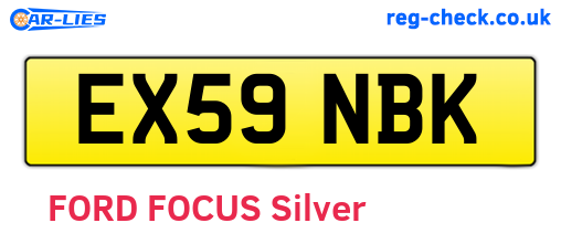 EX59NBK are the vehicle registration plates.