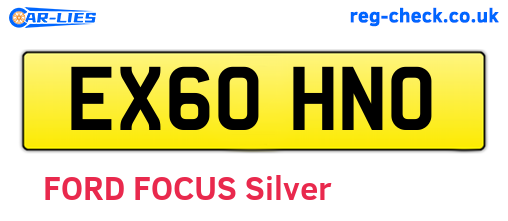 EX60HNO are the vehicle registration plates.