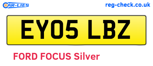 EY05LBZ are the vehicle registration plates.