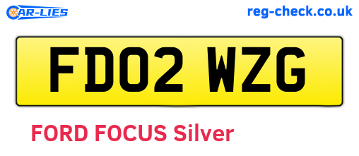 FD02WZG are the vehicle registration plates.