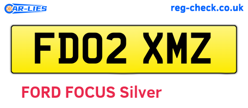 FD02XMZ are the vehicle registration plates.