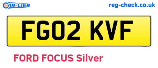 FG02KVF are the vehicle registration plates.