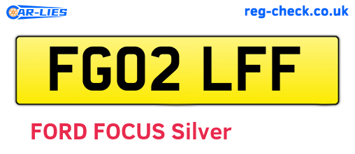 FG02LFF are the vehicle registration plates.