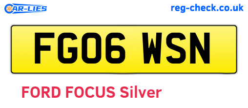 FG06WSN are the vehicle registration plates.