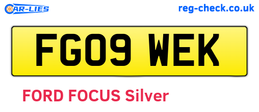FG09WEK are the vehicle registration plates.
