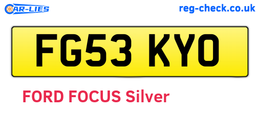 FG53KYO are the vehicle registration plates.