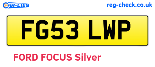 FG53LWP are the vehicle registration plates.