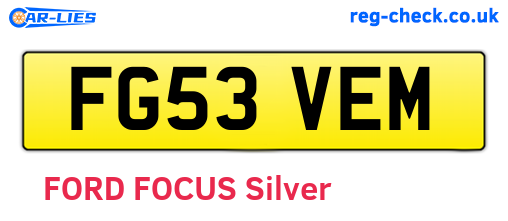 FG53VEM are the vehicle registration plates.