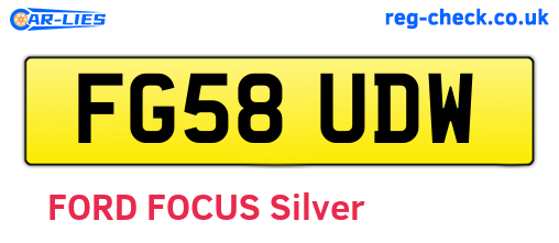 FG58UDW are the vehicle registration plates.