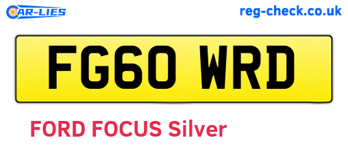 FG60WRD are the vehicle registration plates.