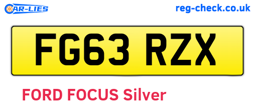 FG63RZX are the vehicle registration plates.