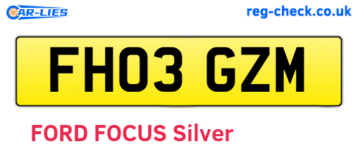 FH03GZM are the vehicle registration plates.
