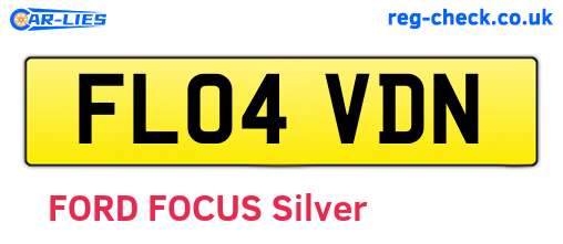 FL04VDN are the vehicle registration plates.