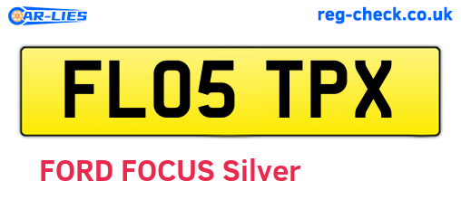 FL05TPX are the vehicle registration plates.