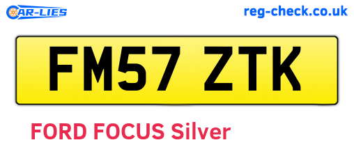 FM57ZTK are the vehicle registration plates.