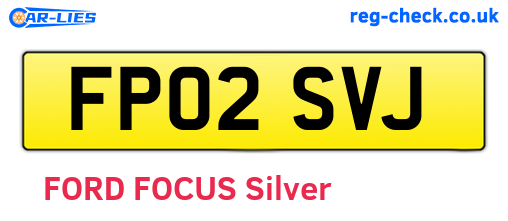 FP02SVJ are the vehicle registration plates.