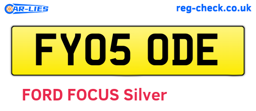 FY05ODE are the vehicle registration plates.