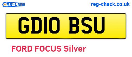 GD10BSU are the vehicle registration plates.
