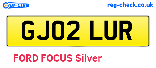 GJ02LUR are the vehicle registration plates.